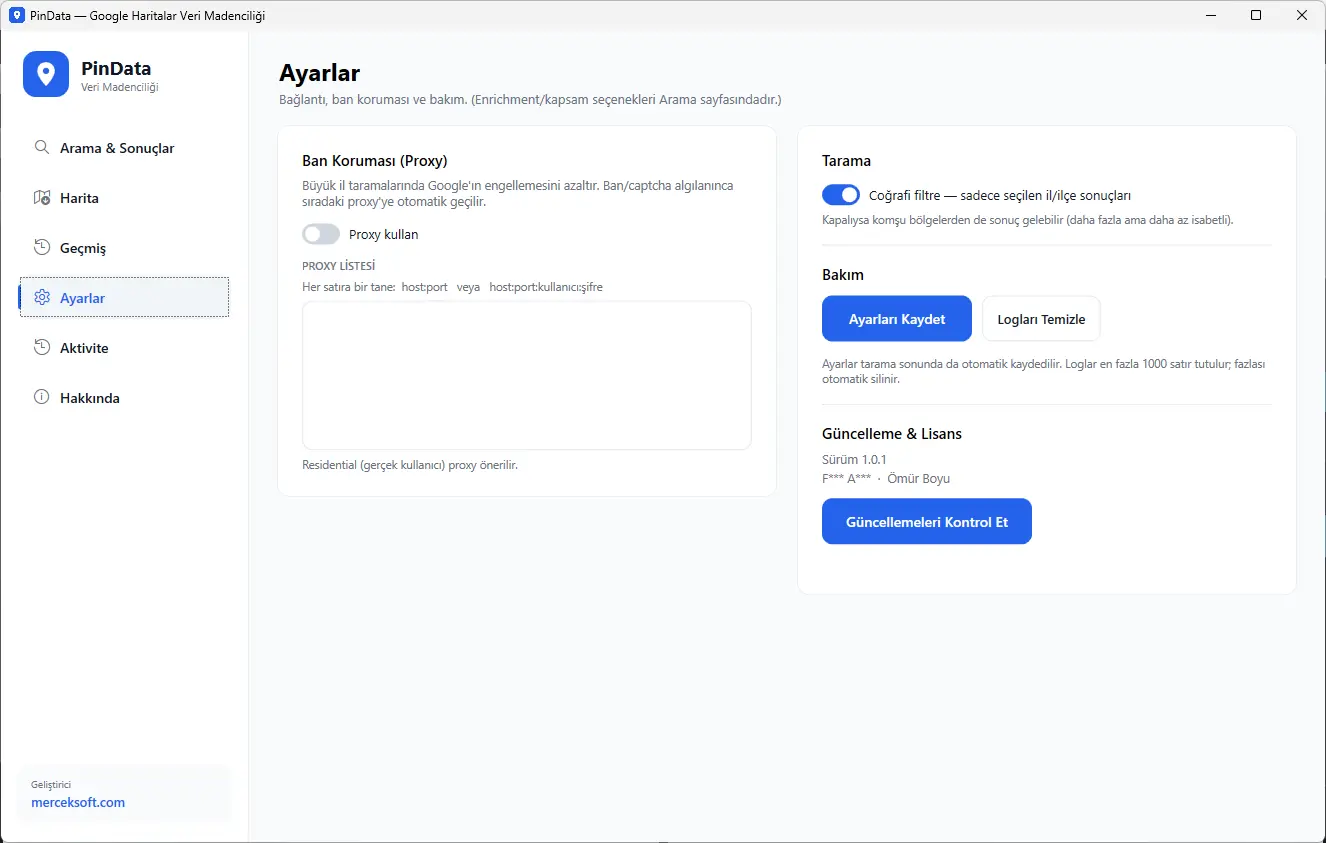 PinData - Google Haritalar İşletme Veri Çekme Botu görsel 4