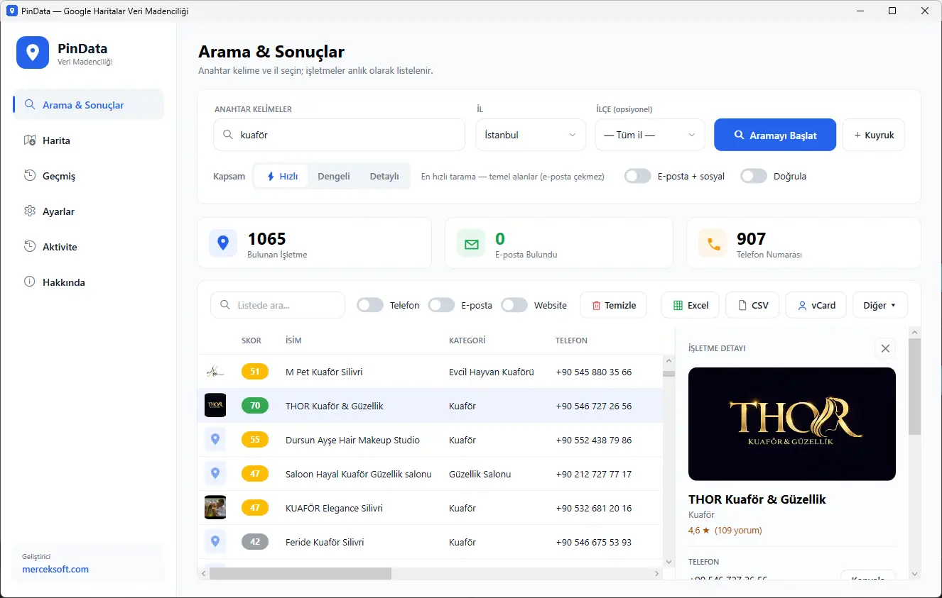 PinData - Google Haritalar İşletme Veri Çekme Botu görsel 2