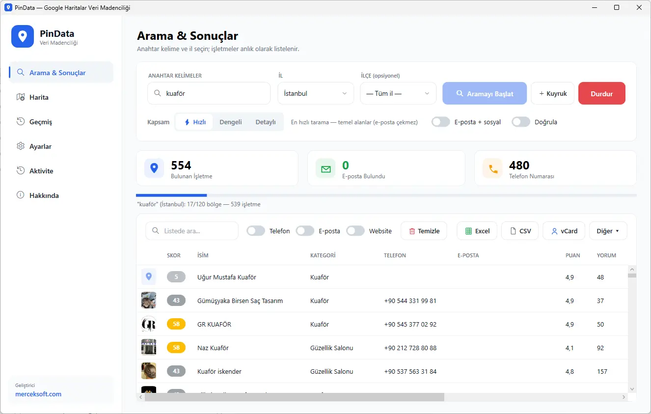 PinData - Google Haritalar İşletme Veri Çekme Botu kapak görseli